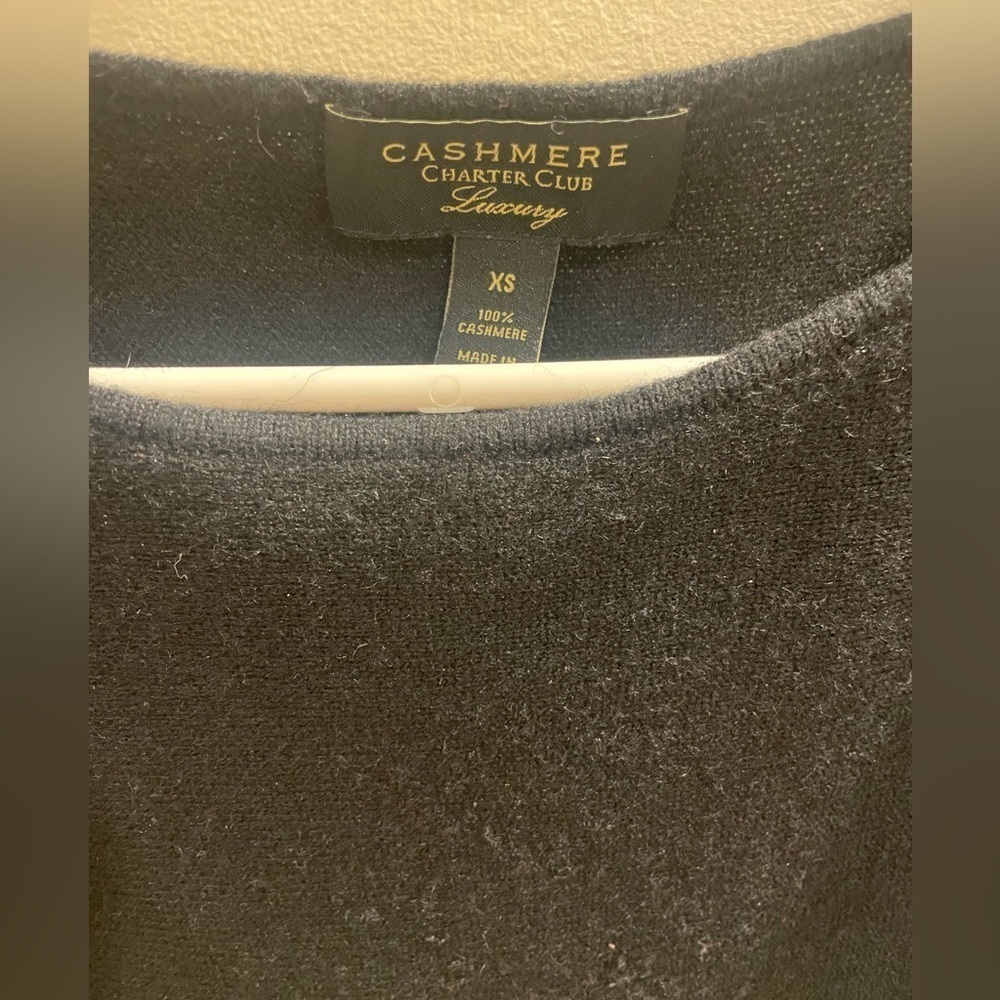 100% Cashmere Charter Club Luxury Black Sweater - Picture 3 of 4